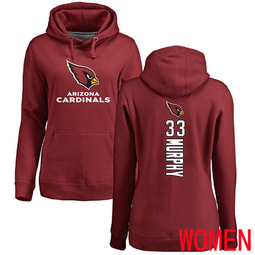 Arizona Cardinals Maroon Women Byron Murphy Backer NFL Football #33 Pullover Hoodie Sweatshirts->nfl t-shirts->Sports Accessory